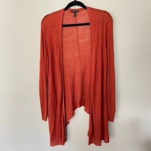Eileen Fisher Long Sleeve Lightweight Open Cardigan-Terra Cotta-Size Small